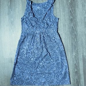 Athleta nearly knotical blue paisley dress